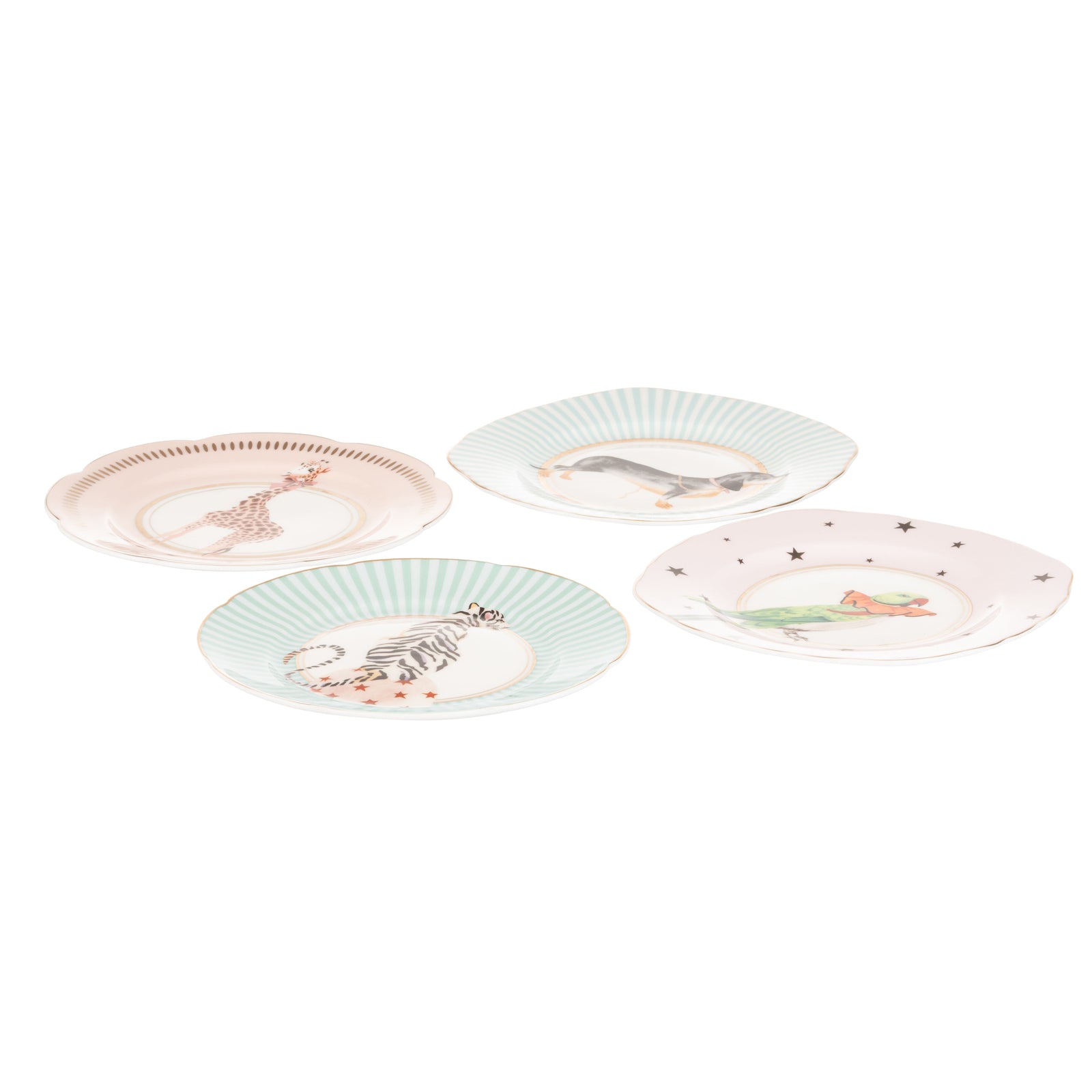 Yvonne Ellen Animal Tea Plates Set of 4-Goviers