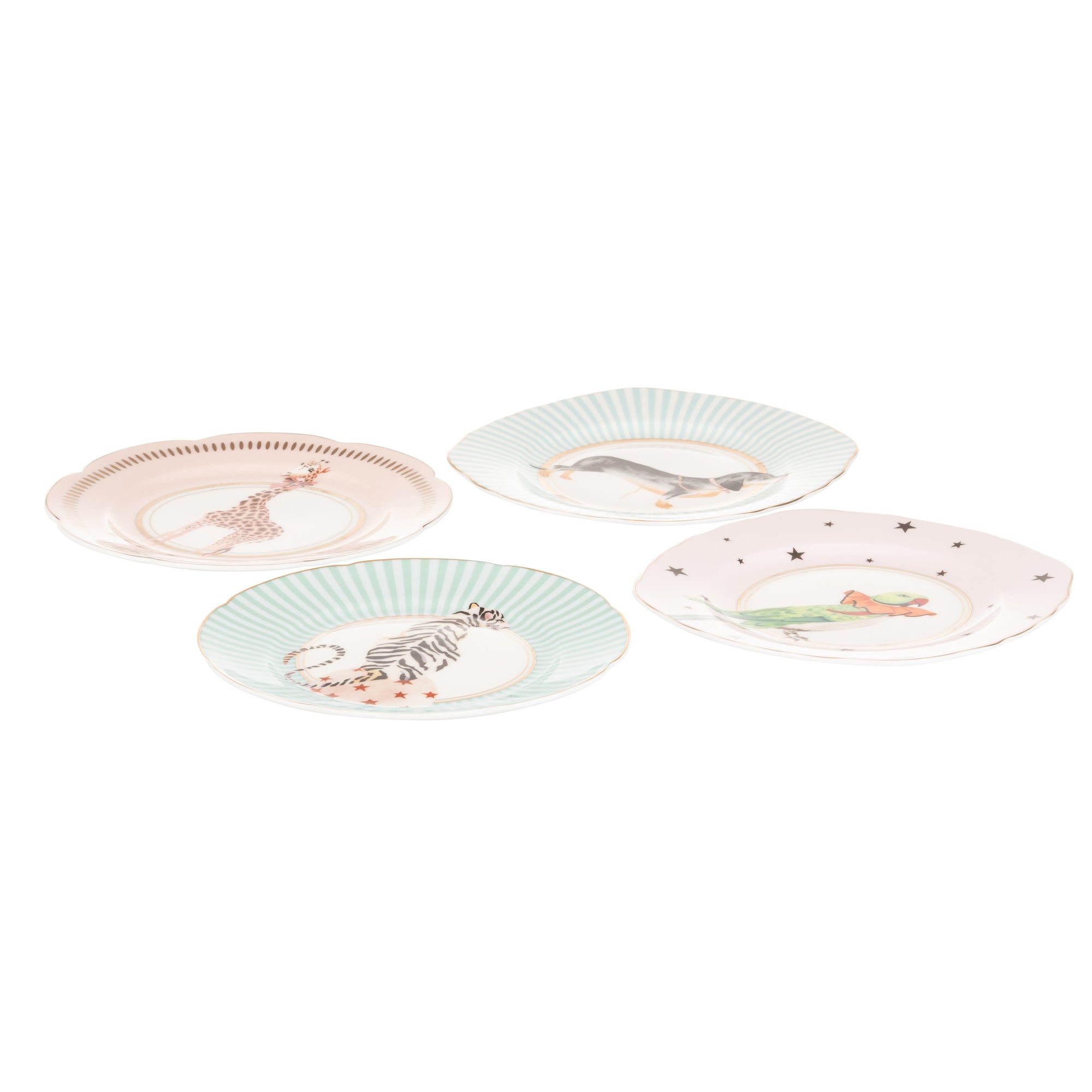 Yvonne Ellen Animal Tea Plates Set of 4-Goviers