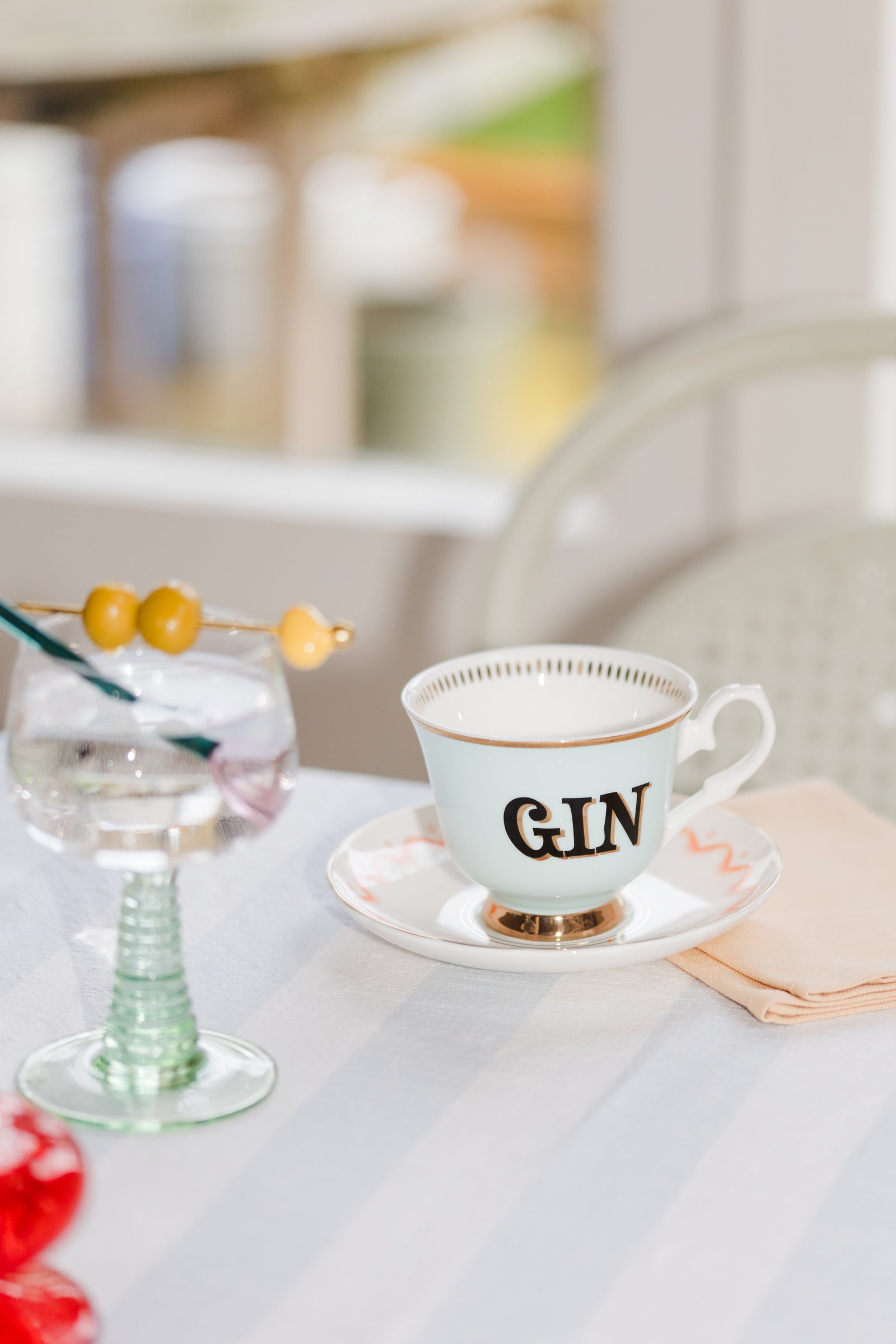 Yvonne Ellen Boozy Teacup And Saucer - Gin-Goviers