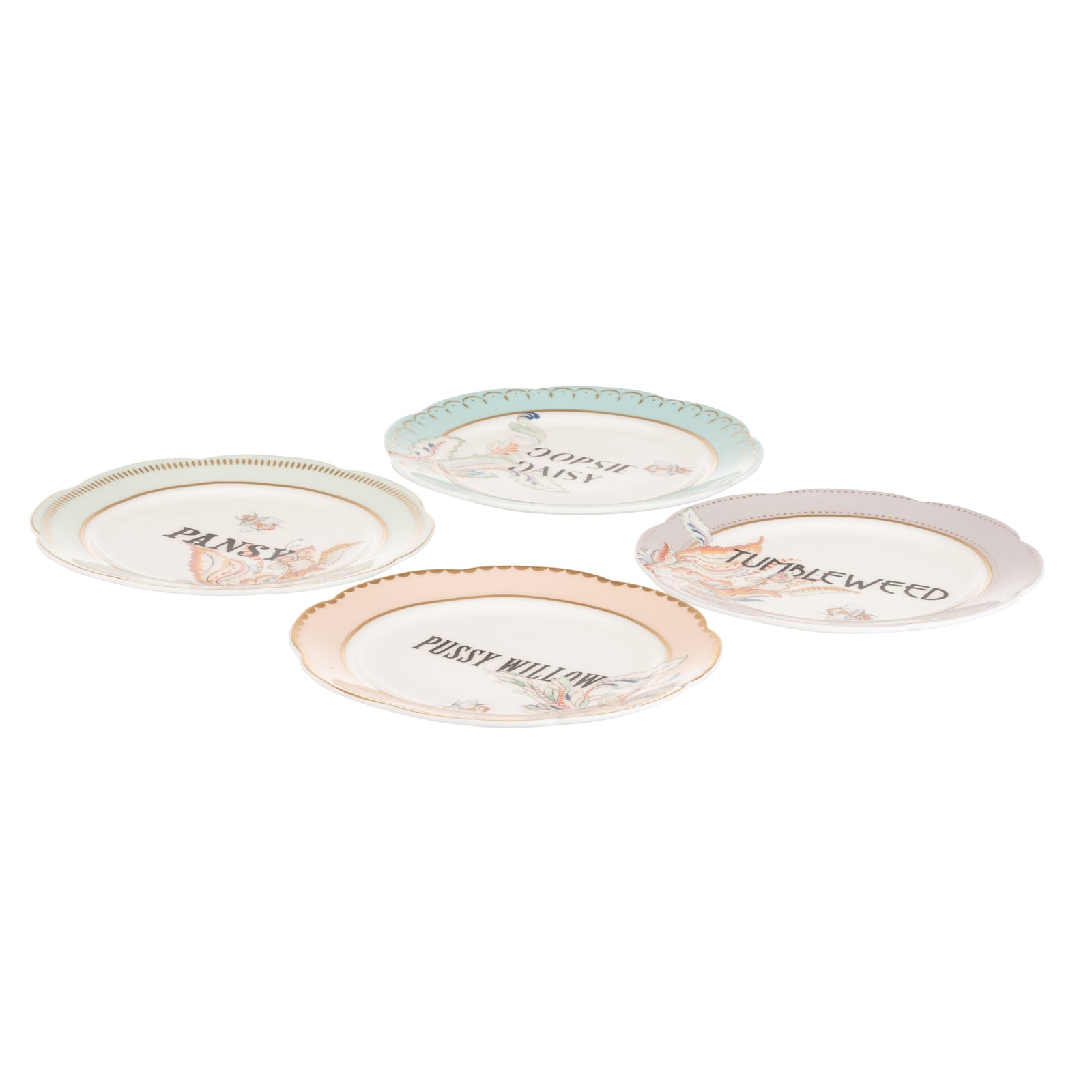 Yvonne Ellen Floral Tea Plate Set of 4-Goviers