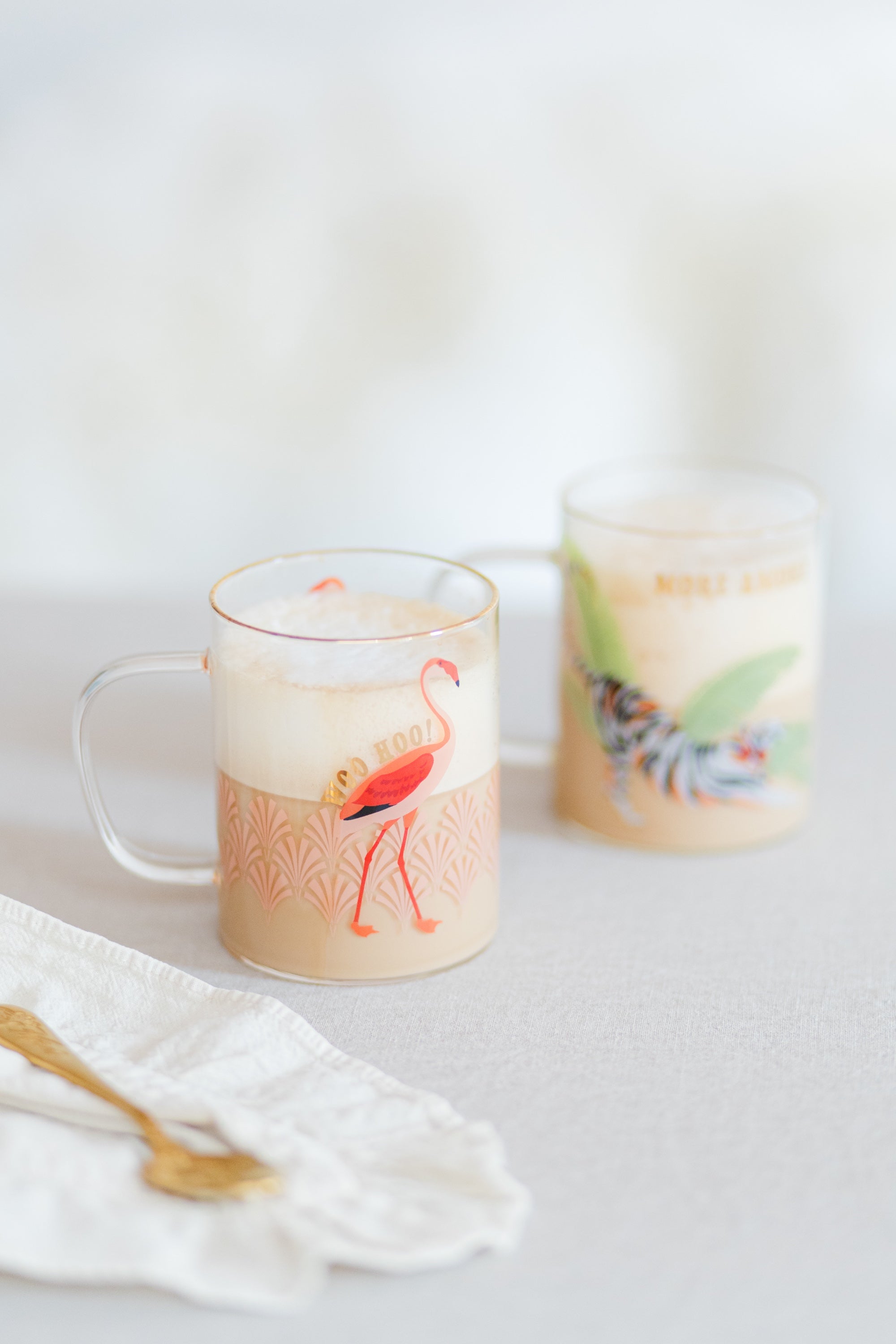 Yvonne Ellen Glass Mug - Flamingo-Goviers