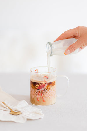 Yvonne Ellen Glass Mug - Flamingo-Goviers