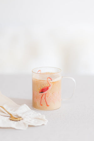 Yvonne Ellen Glass Mug - Flamingo-Goviers