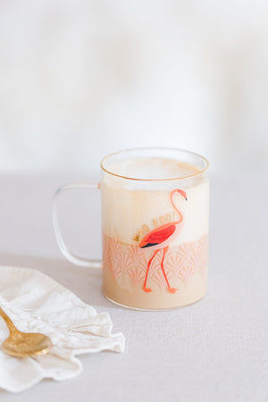 Yvonne Ellen Glass Mug - Flamingo-Goviers