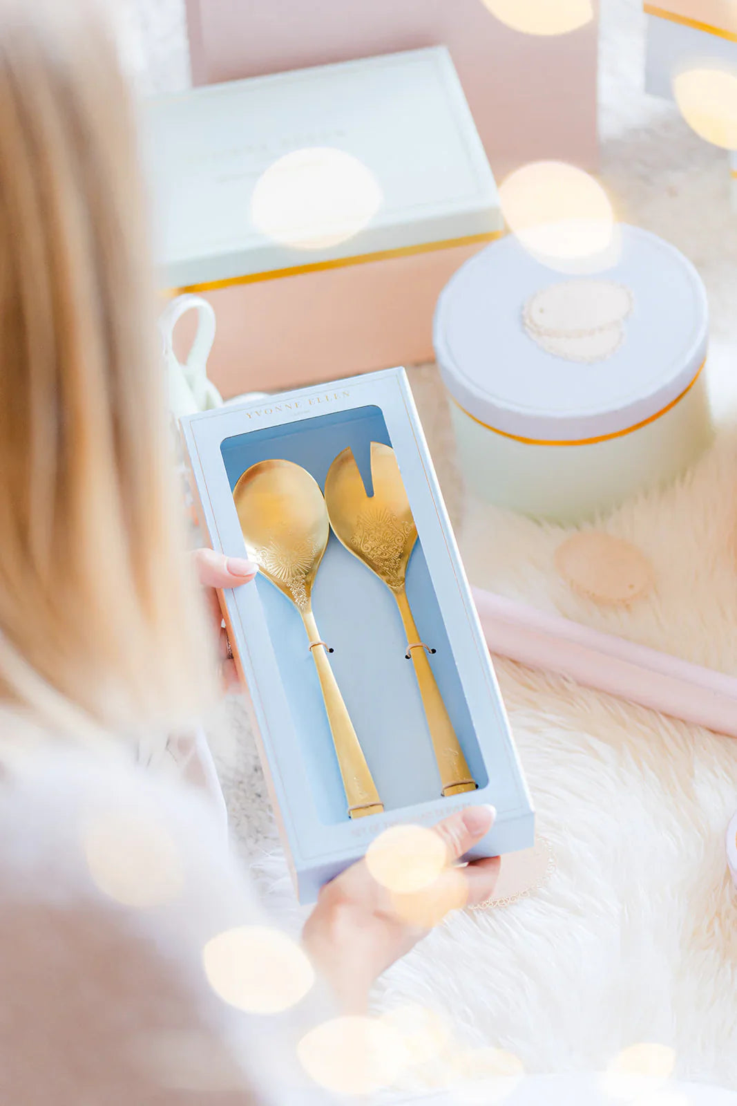 Yvonne Ellen Gold Salad Servers-Goviers