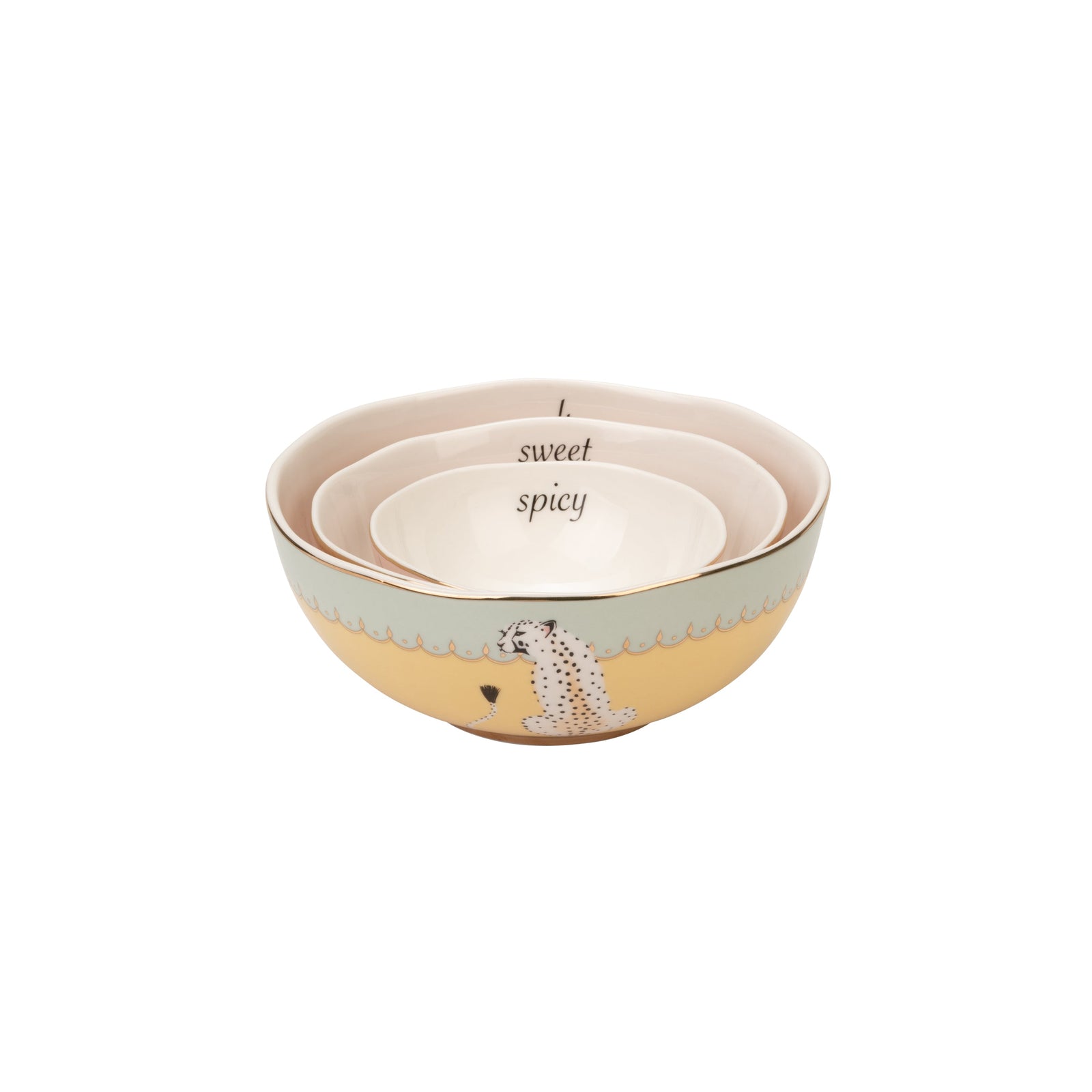 Yvonne Ellen Set Of 3 Nesting Bowls - Cheetah-Goviers