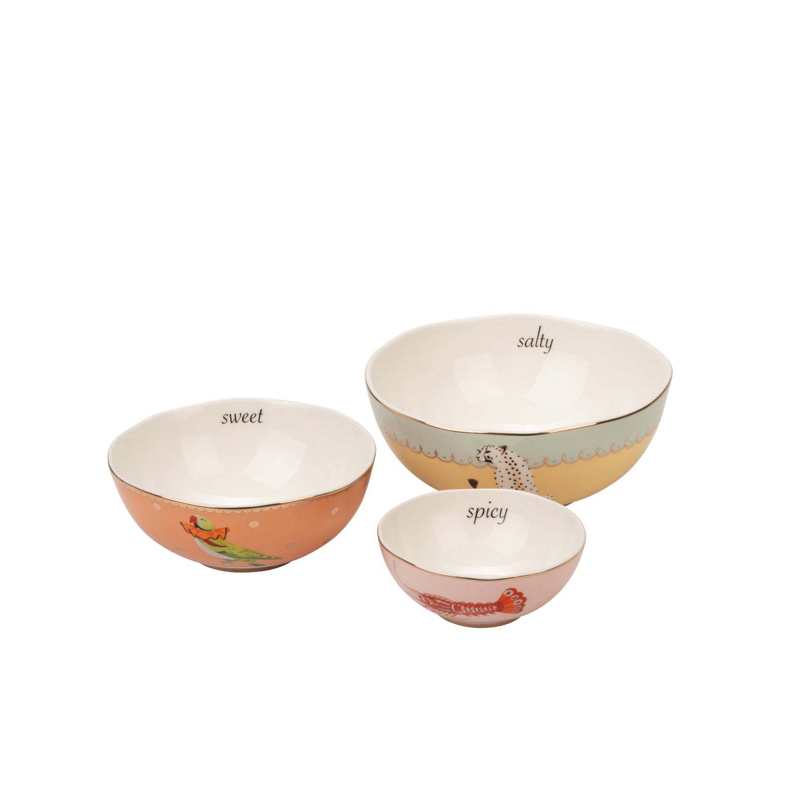 Yvonne Ellen Set Of 3 Nesting Bowls - Cheetah-Goviers