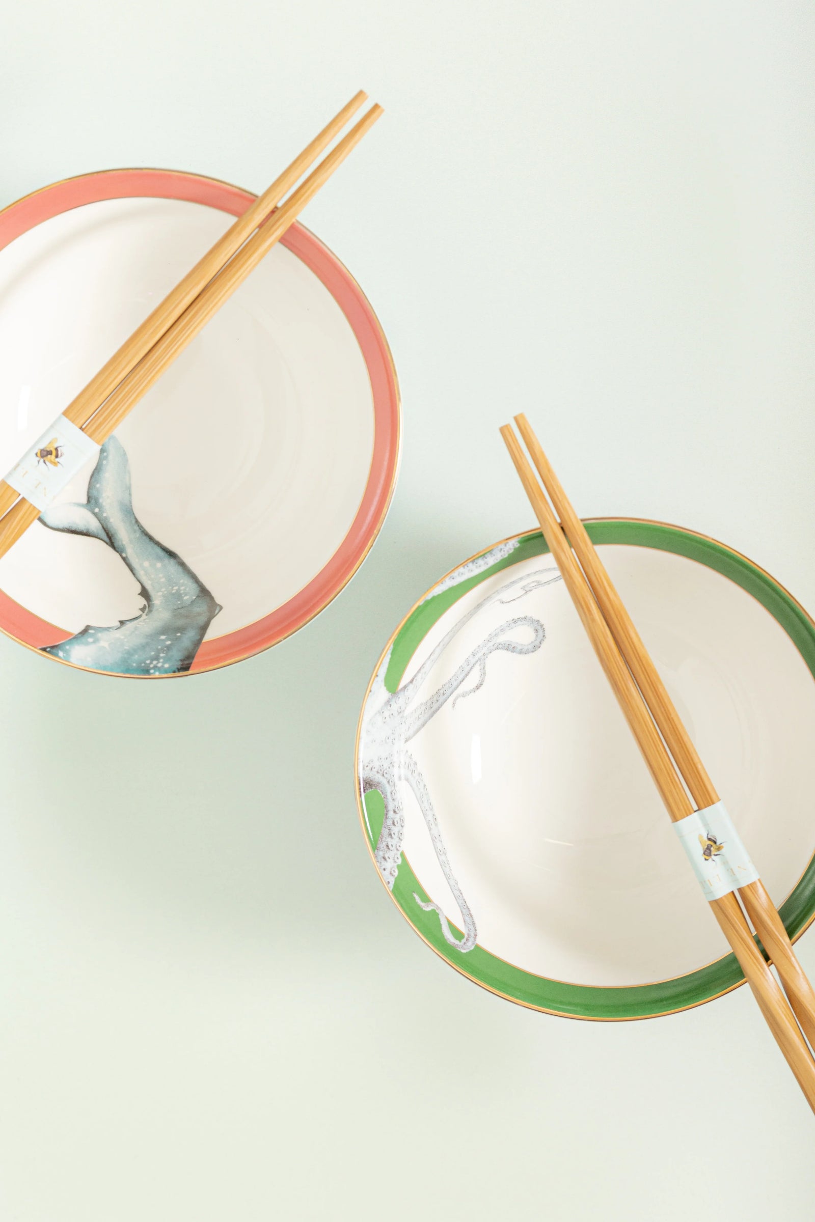 Yvonne Ellen Under The Sea Rice Bowl and Chopsticks Set of 2-Goviers