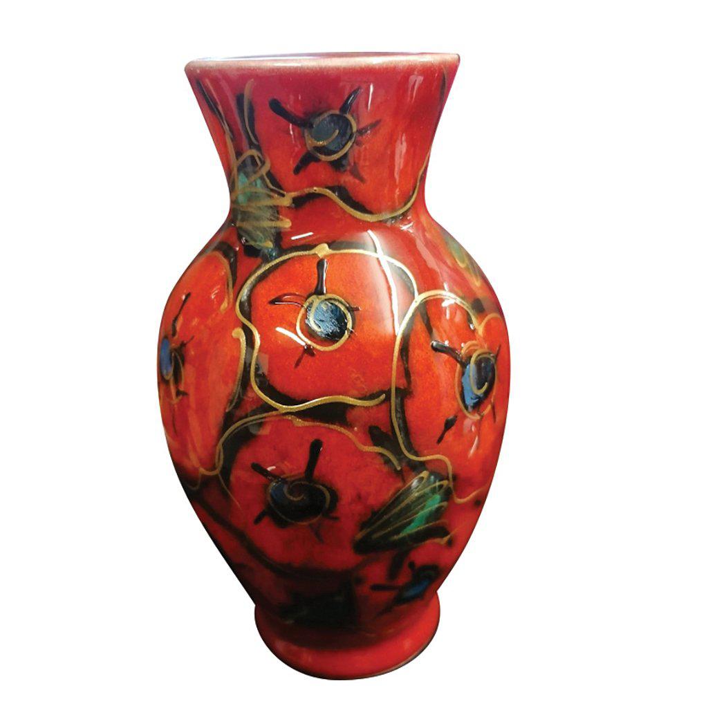 Anita Harris Red Poppies Dream Vase-Commemoratives-Goviers