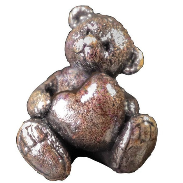 Butler & Peach Teddy with Heart-bronzes-Goviers