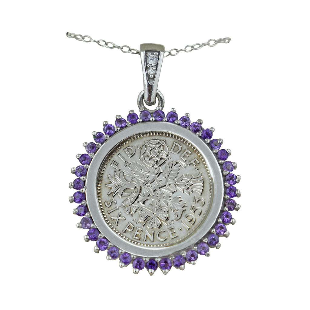 Goviers Exclusive Platinum Jubilee Sixpence Pendant-Jewellery-Goviers