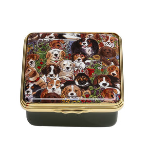 Halcyon Days Dogs Leave Pawprints On Your Heart Enamel Box-Collectables-Goviers