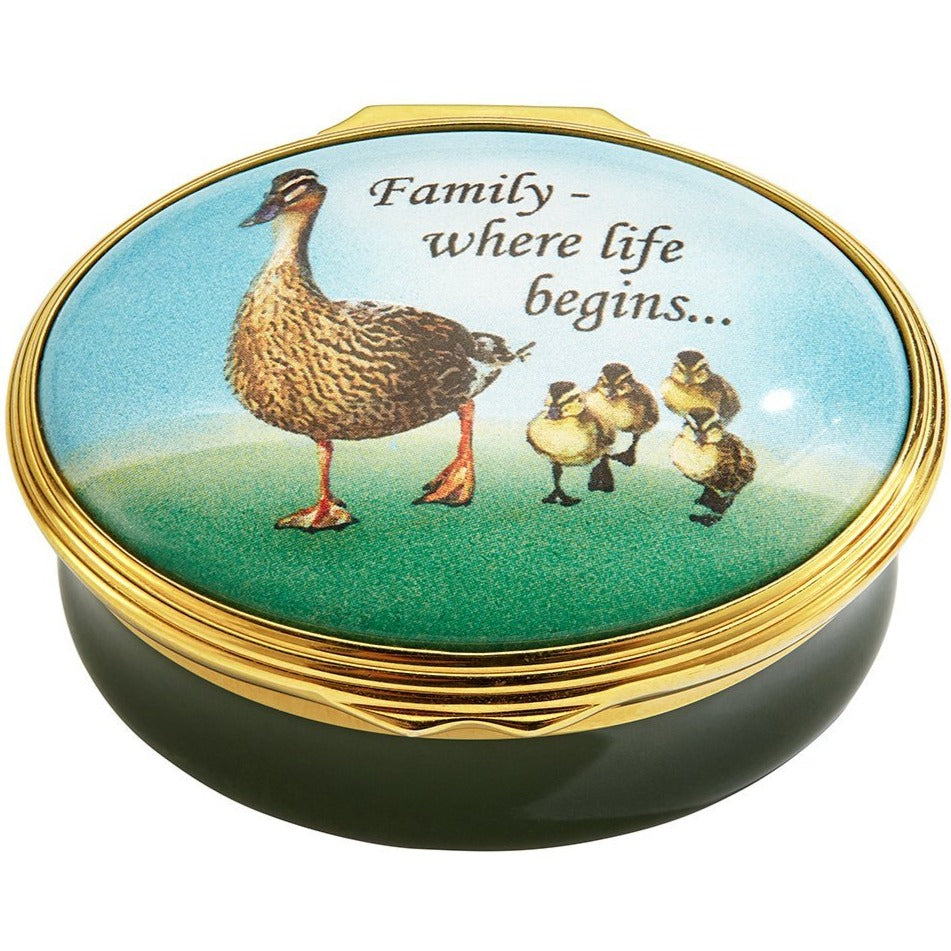 Halcyon Days Family... Where Life Begins Enamel Box-Collectables-Goviers