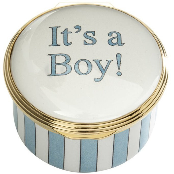 Halcyon Days It's A Boy Enamel Box-Collectables-Goviers