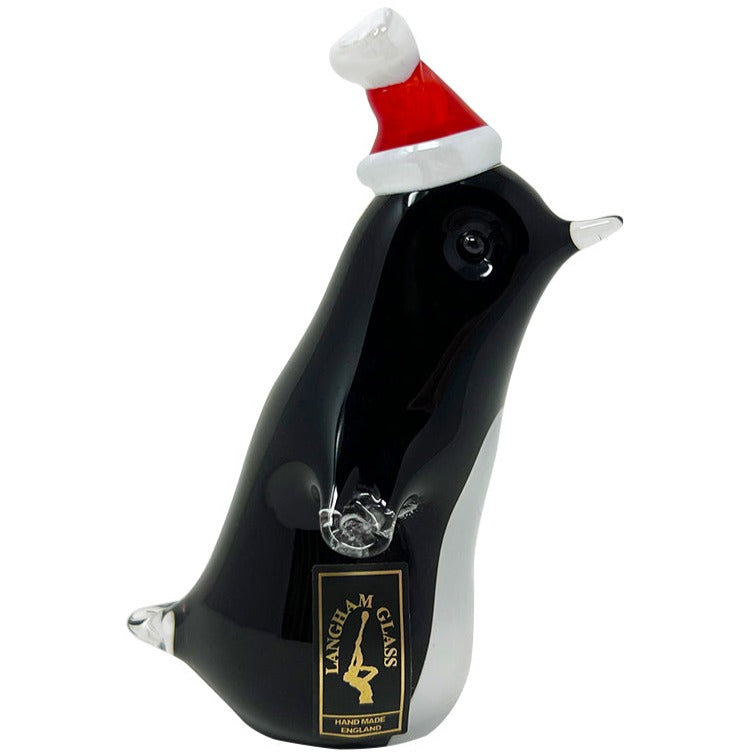 Langham Glass Penguin with Christmas Hat-Glass-Goviers