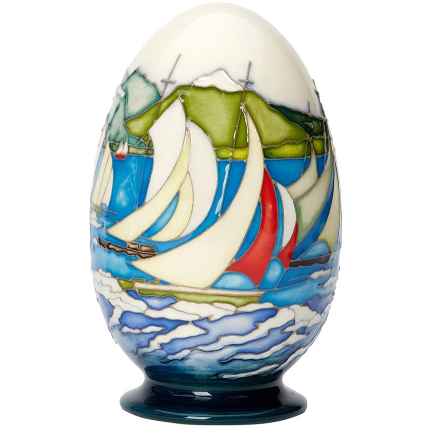 Moorcroft Catching the Wind Egg - Signed By Will Moorcroft-Easter-Goviers