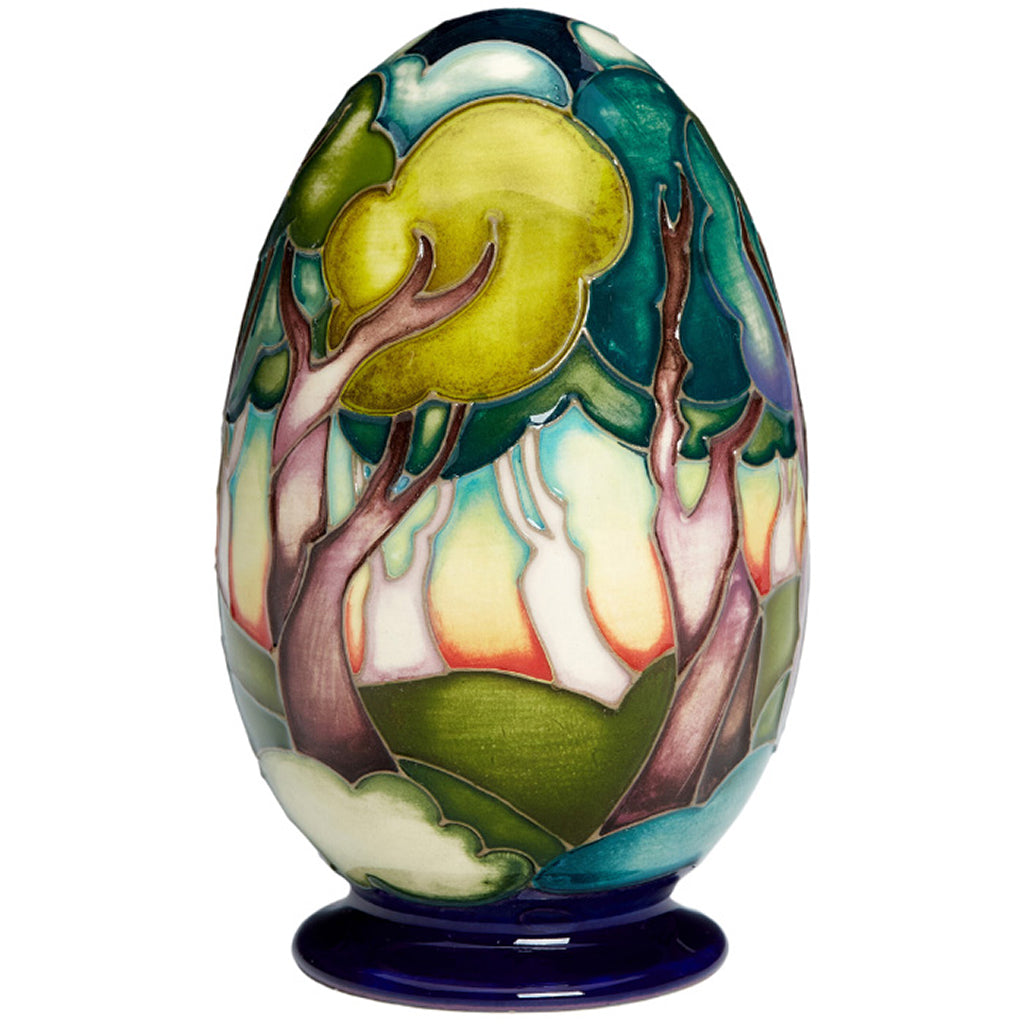 Moorcroft Cottenage Wood Egg - Signed By Will Moorcroft-Goviers