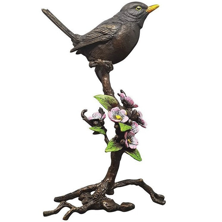 Richard Cooper Blackbird With Blossom | Limited Edition-Bronzes-Goviers