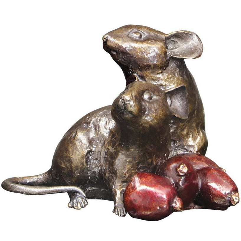 Richard Cooper Mice with Rosehips-bronzes-Goviers