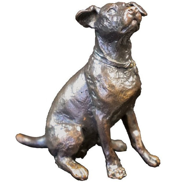 Richard Cooper Small Jack Russell Sitting-Bronzes-Goviers