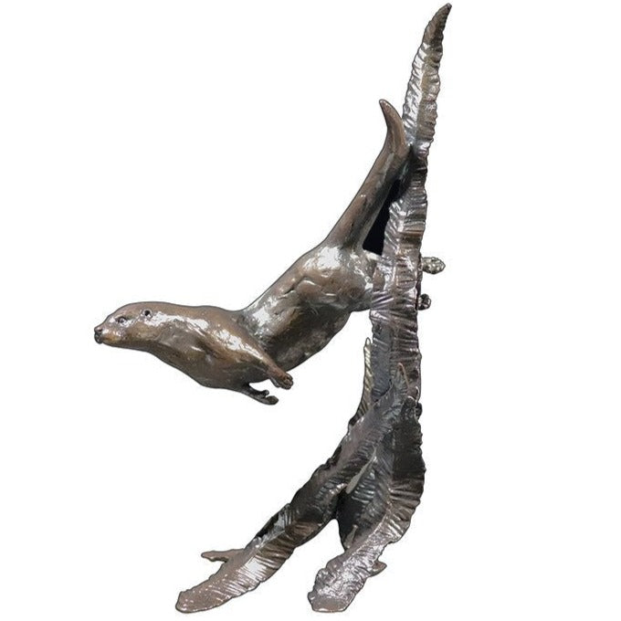 Richard Cooper Water Meadow, Otter Swimming-Bronzes-Goviers