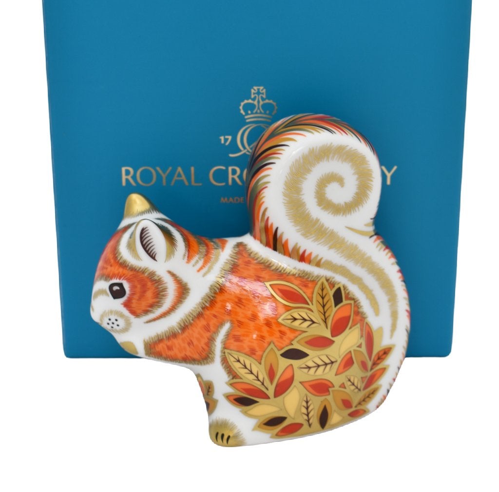 Royal Crown Derby Autumn Squirrel-Paperweights-Goviers