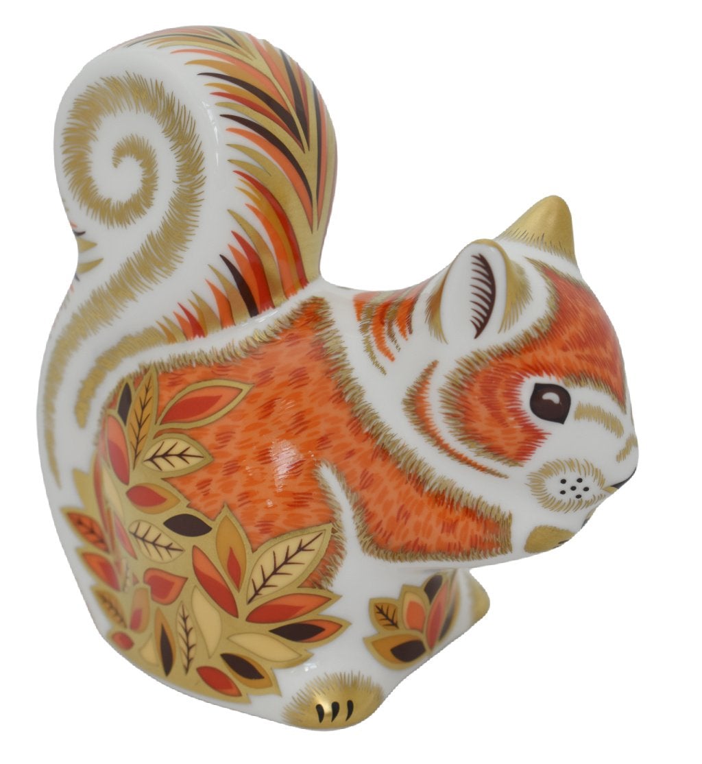 Royal Crown Derby Autumn Squirrel-Paperweights-Goviers