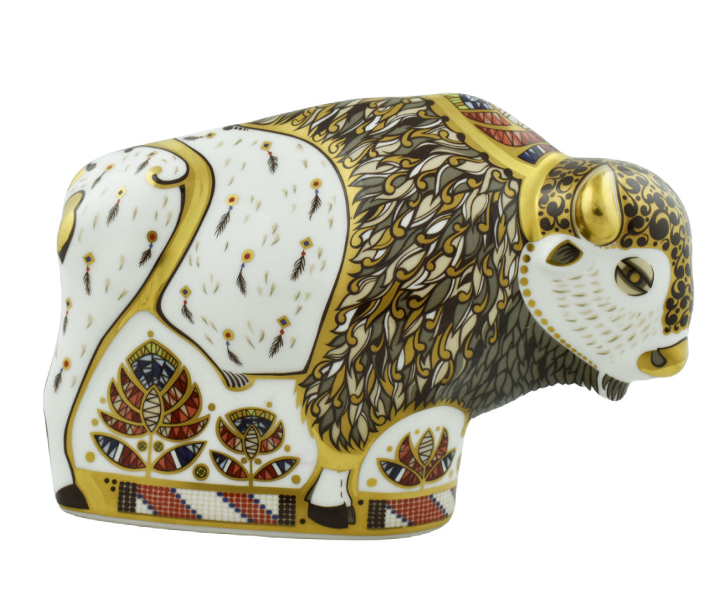 Royal Crown Derby Bison-Paperweights-Goviers