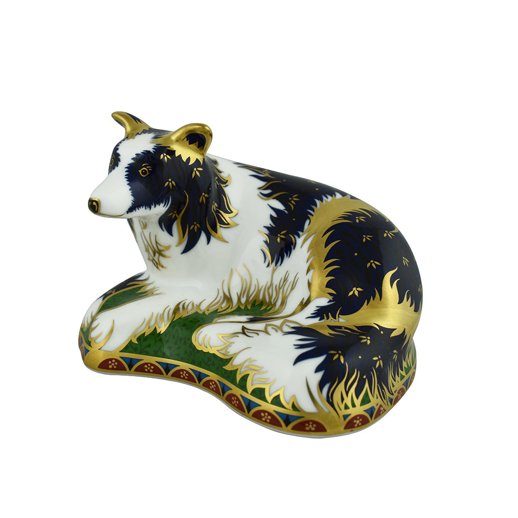 Royal Crown Derby Border Collie-Paperweights-Goviers