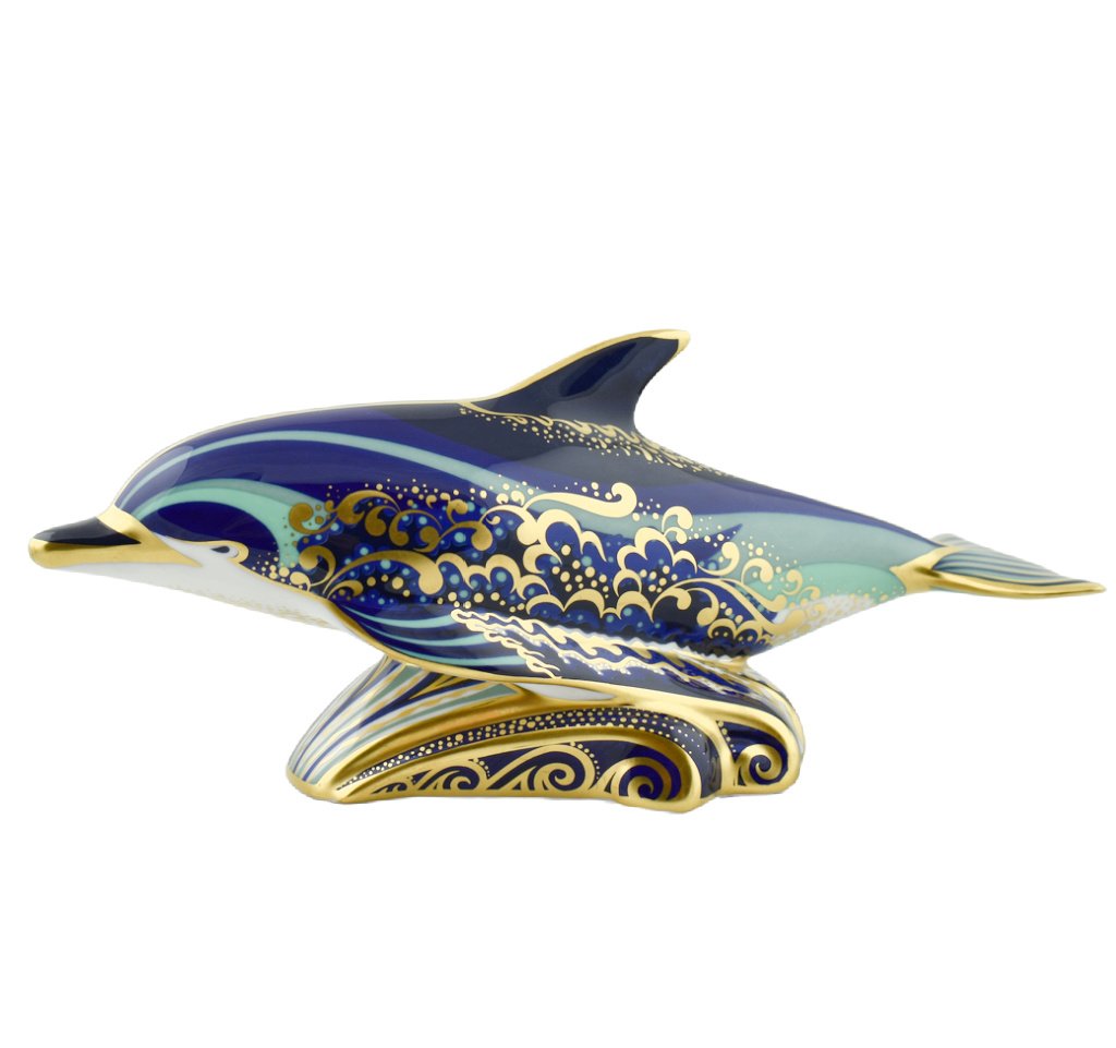 Royal Crown Derby Bottlenose Dolphin-Paperweights-Goviers
