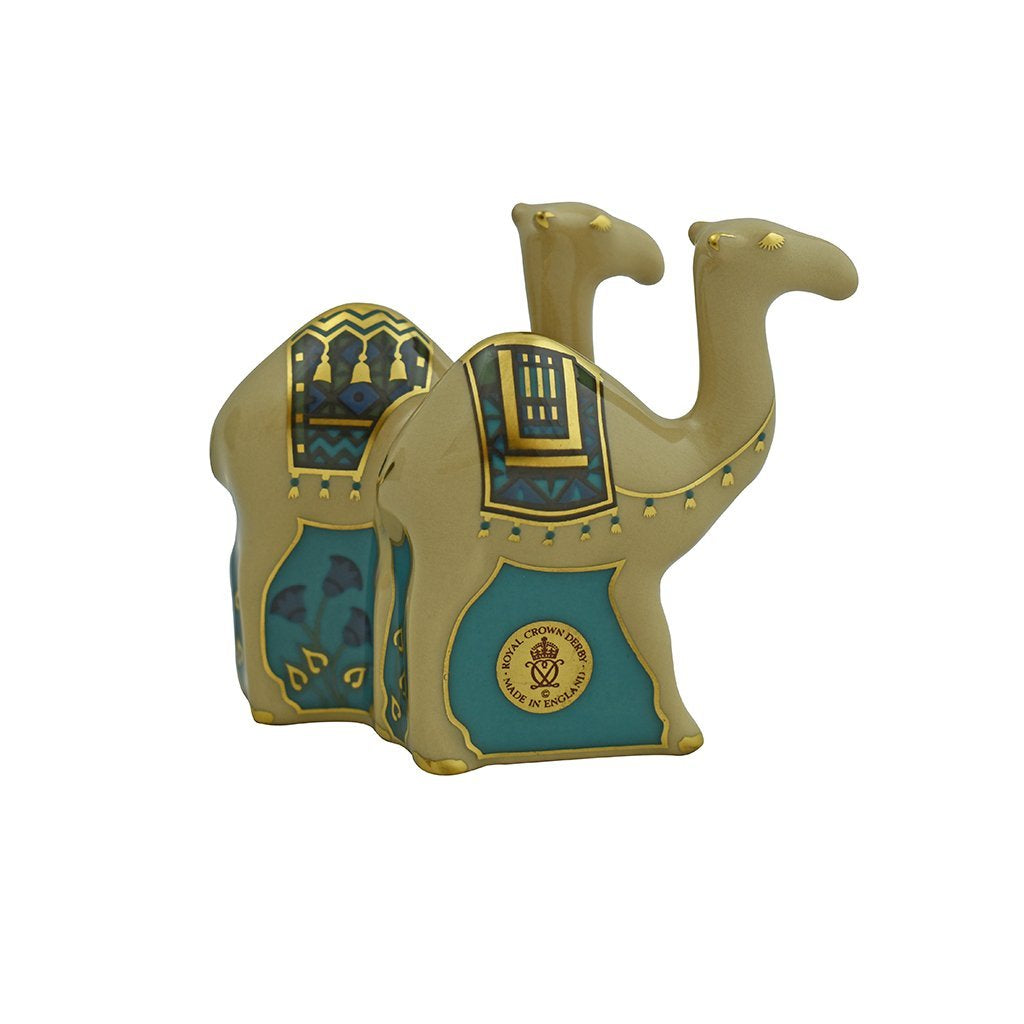 Royal Crown Derby Camels Pair Miniature-Paperweights-Goviers