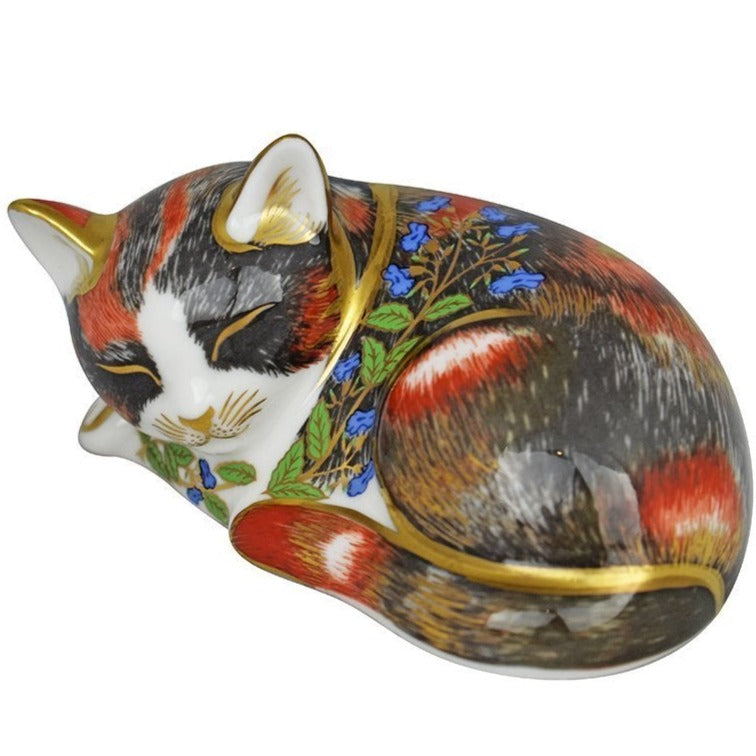 Royal Crown Derby Catnip Kitten-Paperweights-Goviers