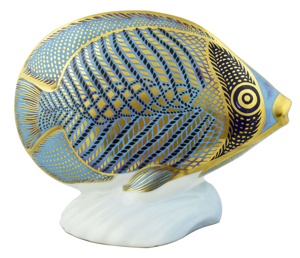 Royal Crown Derby Chevroned Butterfly Fish-Paperweights-Goviers