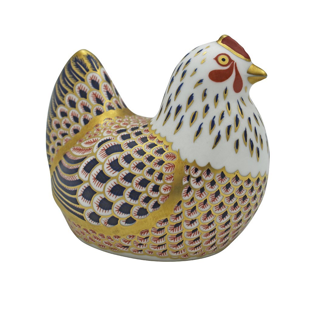 Royal Crown Derby Chicken-Paperweights-Goviers