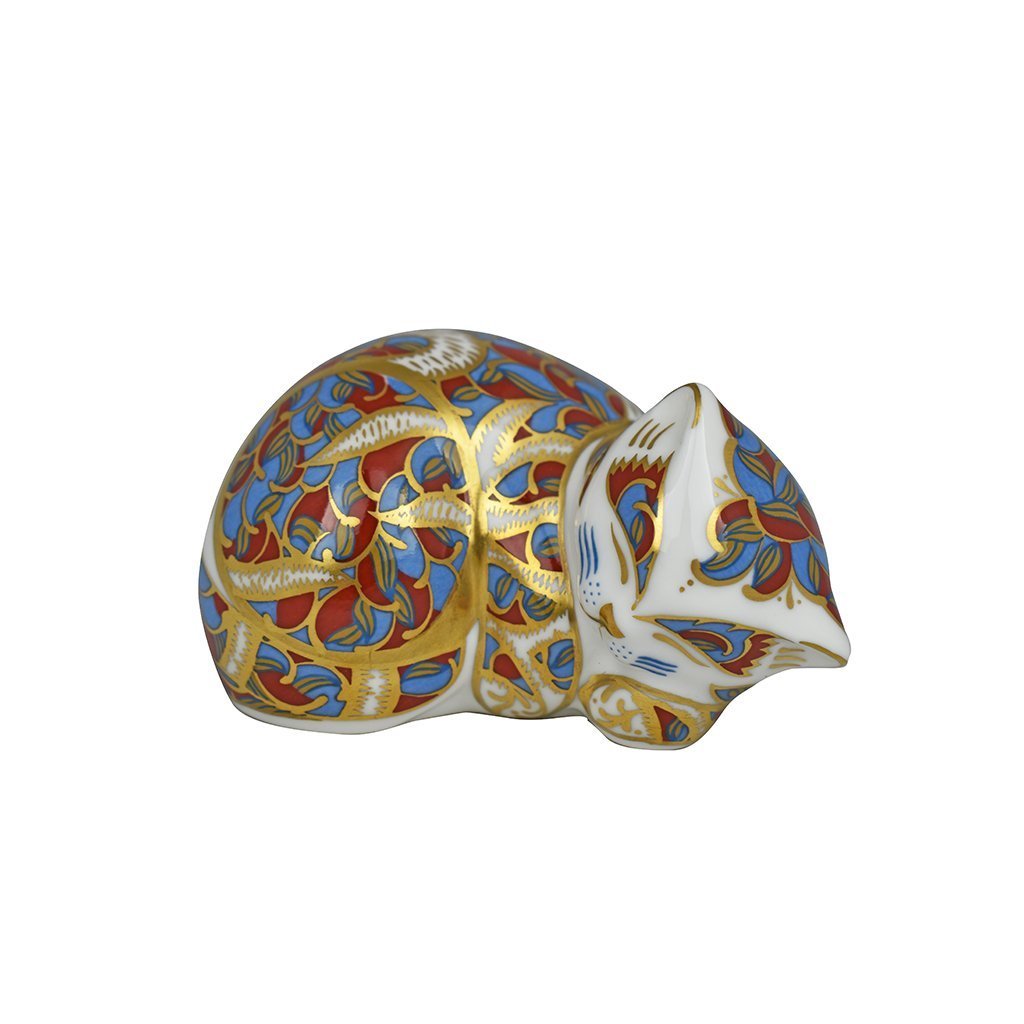 Royal Crown Derby Contented Kitten-Paperweights-Goviers
