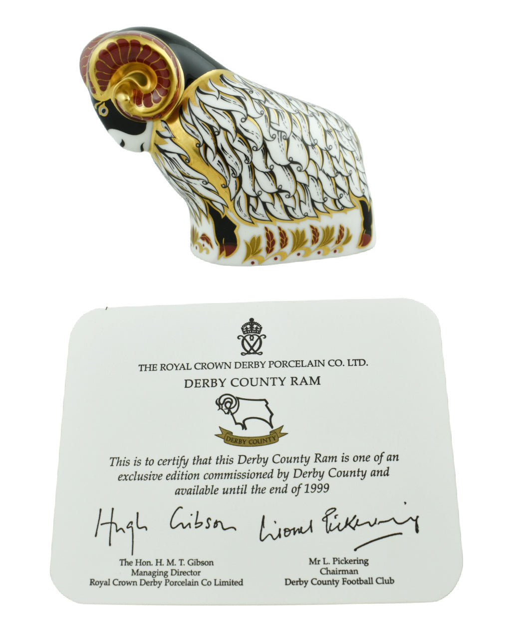 Royal Crown Derby County Ram-Paperweights-Goviers