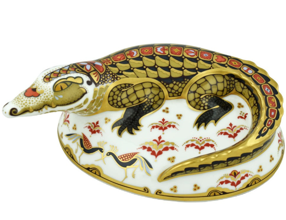 Royal Crown Derby Crocodile General Range-Paperweights-Goviers