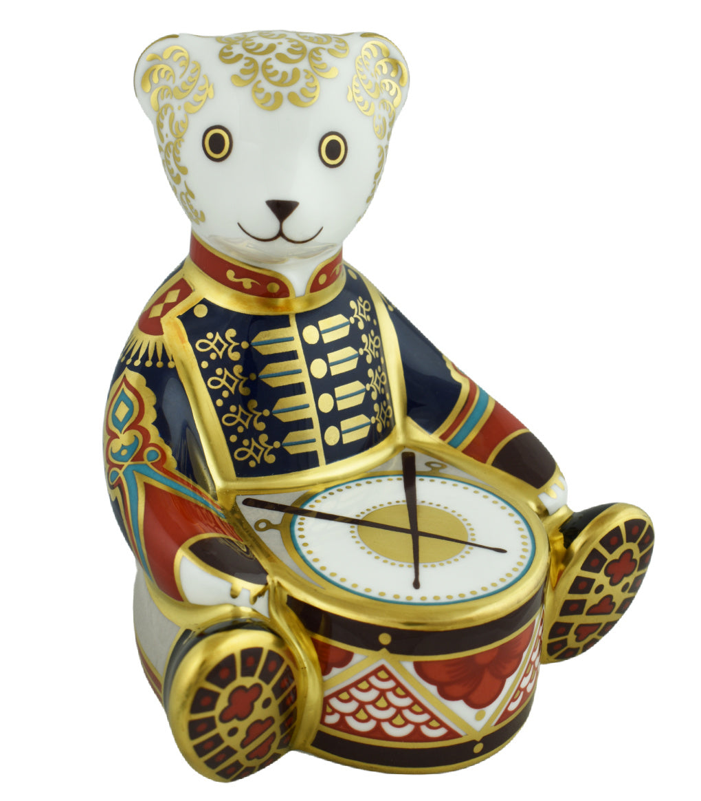 Royal Crown Derby Drummer Bear-Paperweights-Goviers