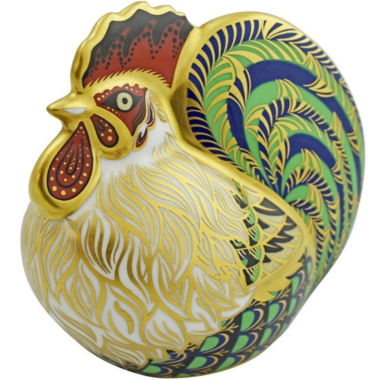 Royal Crown Derby Farmyard Cockerel Event piece-Paperweights-Goviers