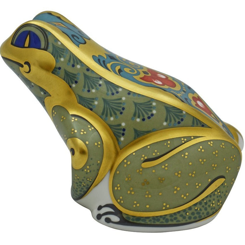 Royal Crown Derby Fountain Frog-Paperweights-Goviers