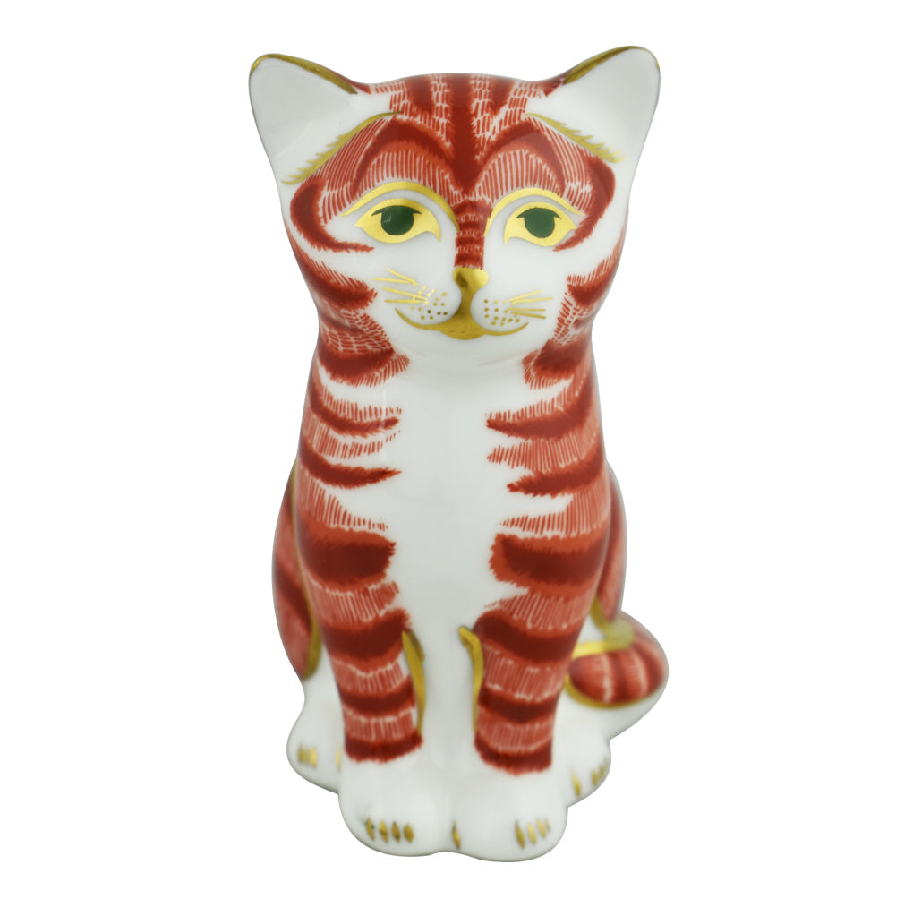 Royal Crown Derby Ginger Kitten-Paperweights-Goviers