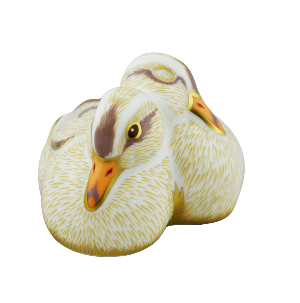 Royal Crown Derby Goose & Goslings-Paperweights-Goviers