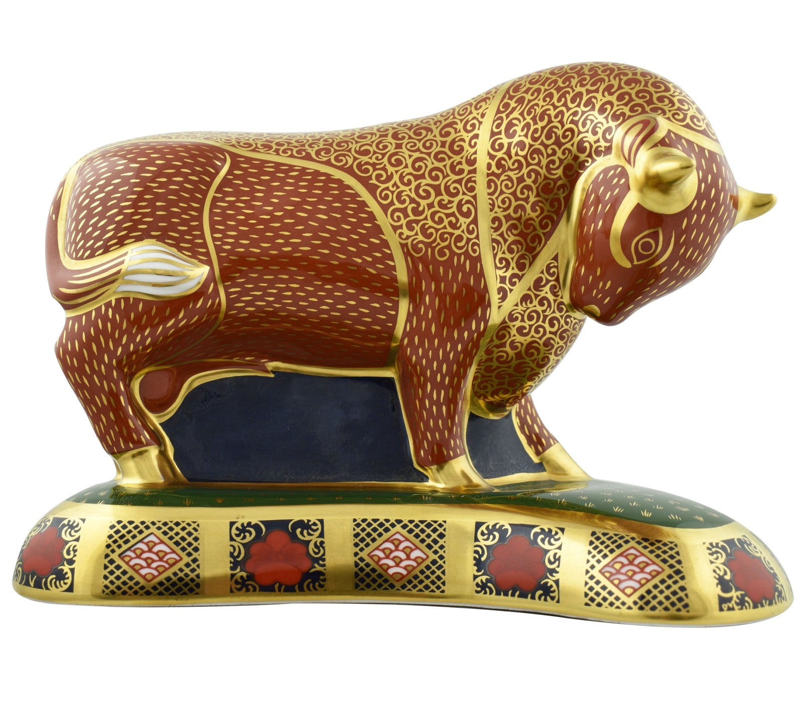 Royal Crown Derby Harrods Bull-Paperweights-Goviers