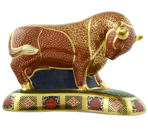 Royal Crown Derby Harrods Bull-Paperweights-Goviers
