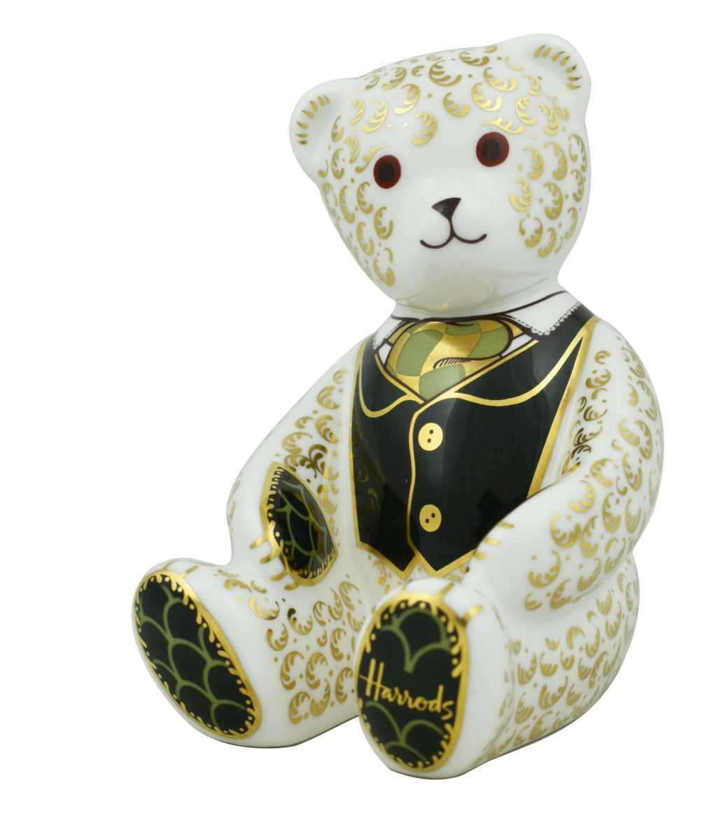 Royal Crown Derby Harrods Teddy Bear-Paperweights-Goviers