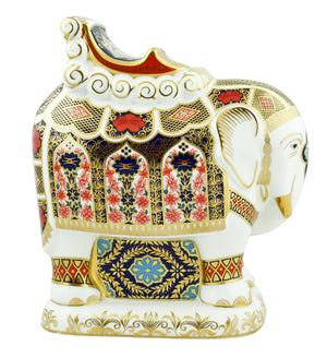 Royal Crown Derby Imari Large Elephant-Paperweights-Goviers
