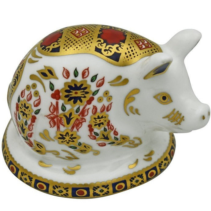 Royal Crown Derby Imari Piglet-Paperweights-Goviers