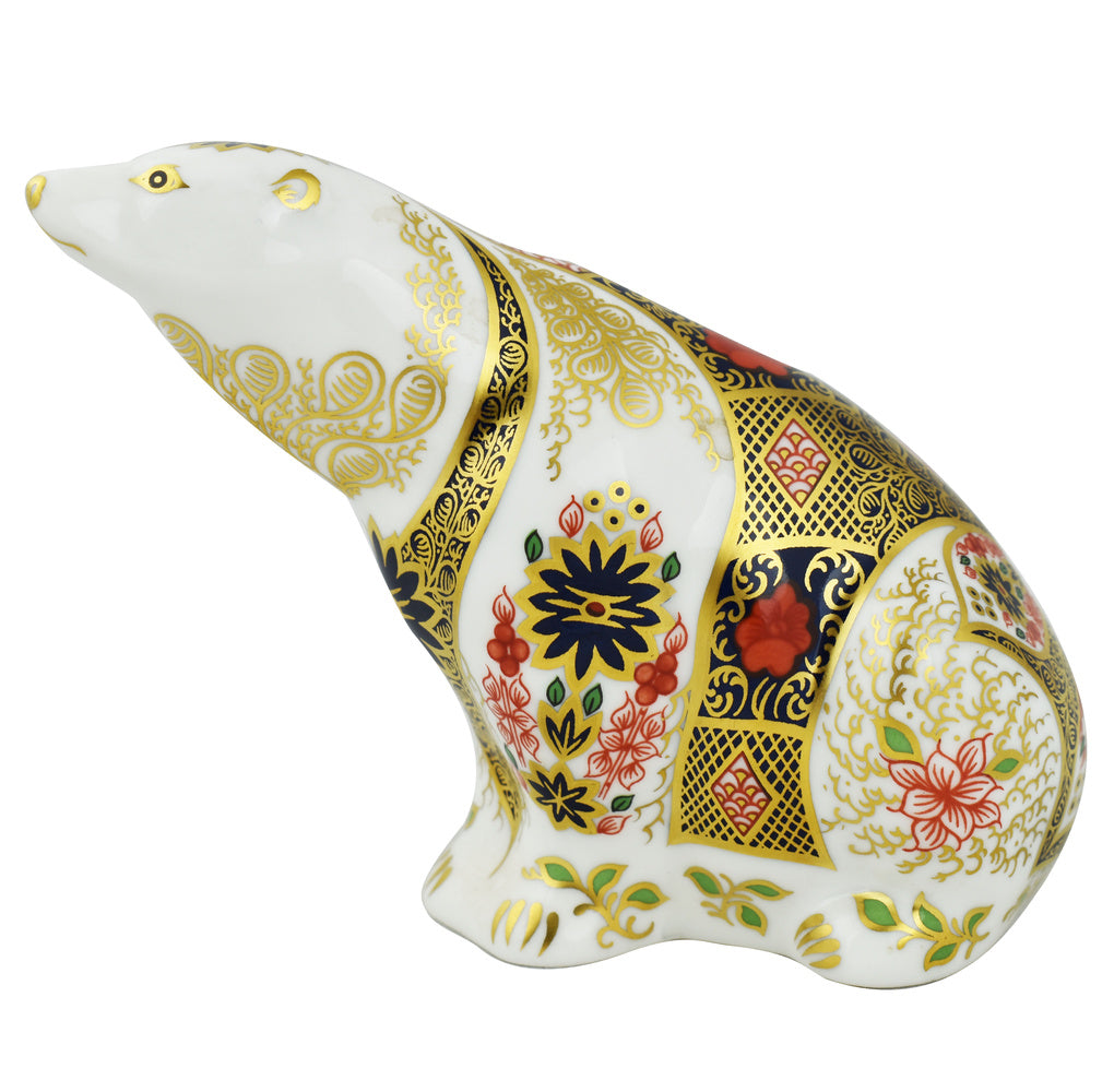Royal Crown Derby Imari Polar Bear-Paperweights-Goviers