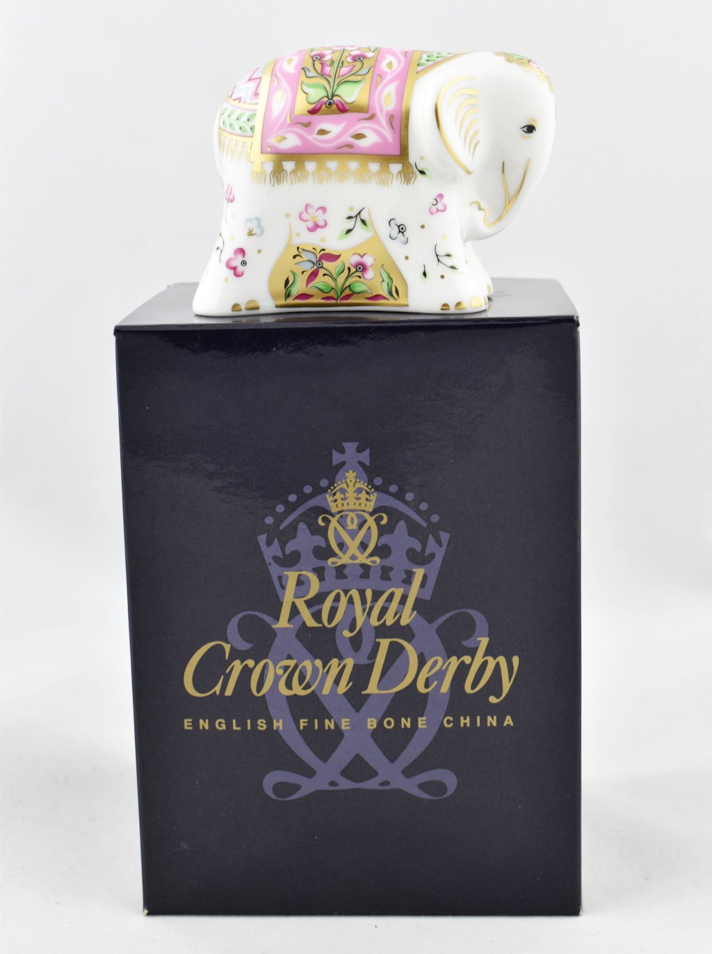 Royal Crown Derby Indian Elephant Baby Rupa-Paperweights-Goviers
