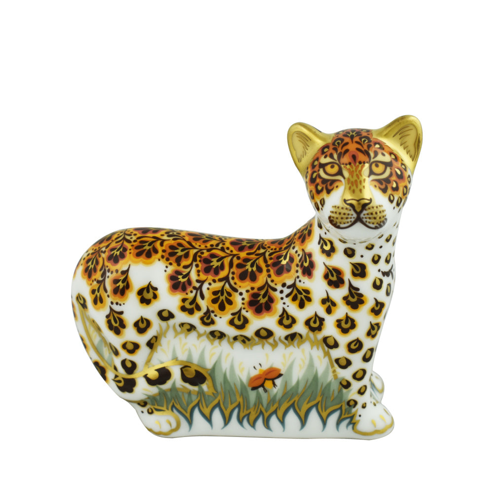 Royal Crown Derby Leopard Cub-Paperweights-Goviers